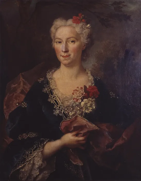 Framed Print : Portrait of a Lady, by Nicolas de Largilliere and collaborators, 18th century, oil on canvas. - Italy, Lombardy, Milan, Brera Collection. Whole artwork view