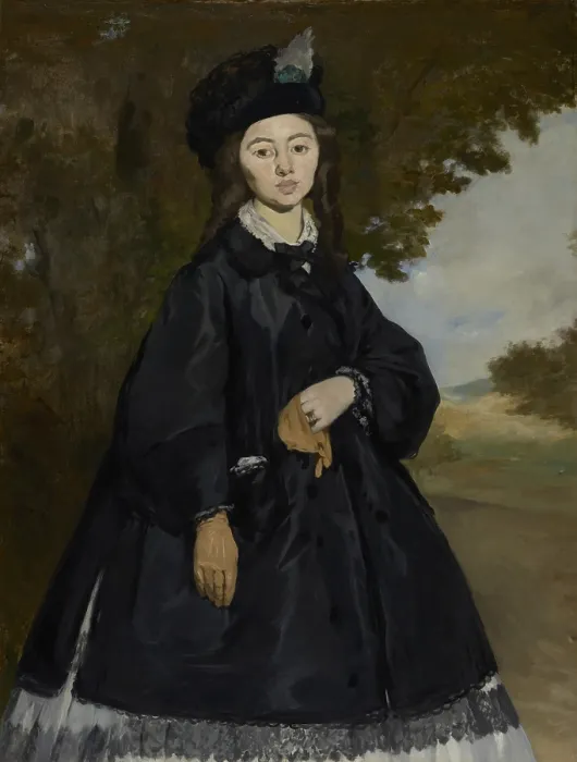 Framed Print : Portrait of Madame Brunet, by Edouard Manet, c.1861-63, French impressionist painting, oil on canvas Framed Print : Portrait of Madame Brunet, by Edouard Manet, c.1861-63, French impressionist painting, oil on canvas