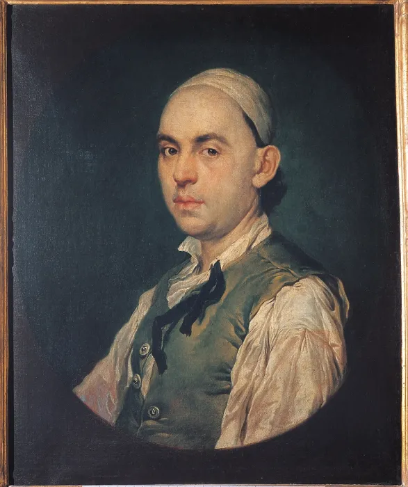 Framed Print : Portrait of a Man, by Giacomo Ceruti know as Pitocchetto, 18th Century, oil on canvas, cm 72 x 53 - Italy, Lombardy, Milan, Brera Art Gallery. All
