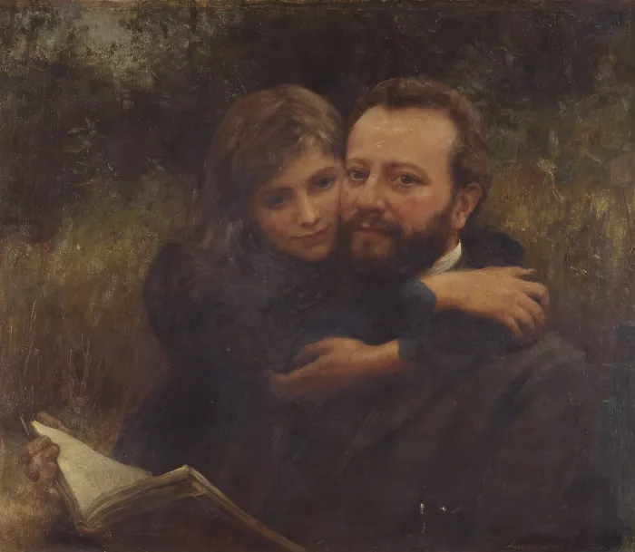 Framed Print : Portrait of Man with Little Girl (Ritratto di uomo con bambina), by Louisa Starr Canziani, 1905, 20th Century, oil on canvas - Italy, Lombardy, Milan, Brera Academy Framed Print : Portrait of Man with Little Girl (Ritratto di uomo con bambina), by Louisa Starr Canziani, 1905, 20th Century, oil on canvas - Italy, Lombardy, Milan, Brera Academy