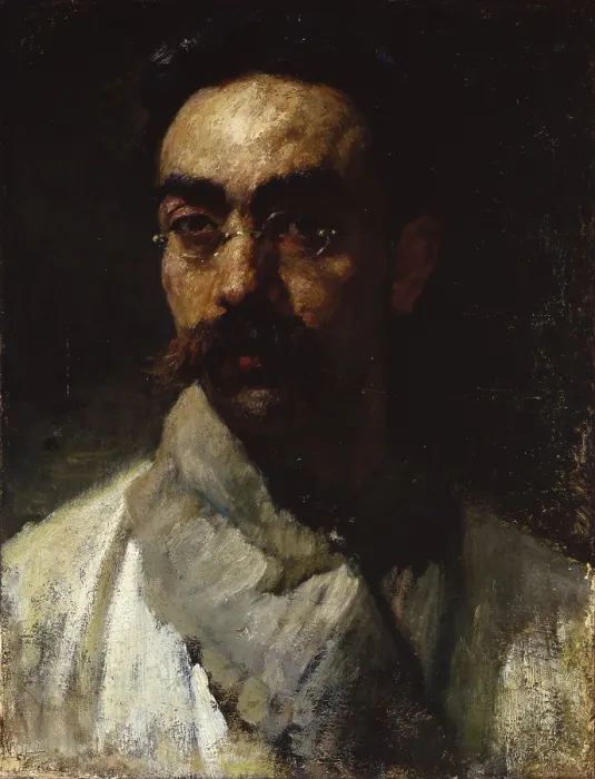 Framed Print : Portrait of a man, by Michele Cammarano, 1920 ca. 20th Century, oil on canvas, 50, 5 x 39 cm - Italy, Puglia, Bari, Provincial Collection Corrado Giaquinto. Whole artwork view