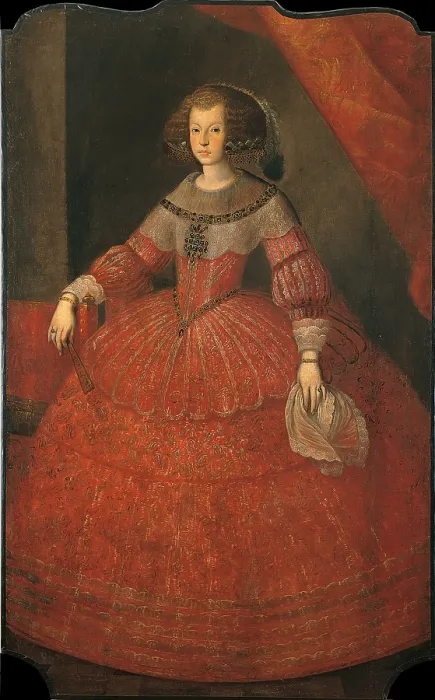Framed Print : Portrait of Mariana of Austria, by Unknown Spanish Artist, half of the 17th Century, oil on canvas - Italy, Lombardy, Milan, Castello Sforzesco, Civic Collections of Ancient Art