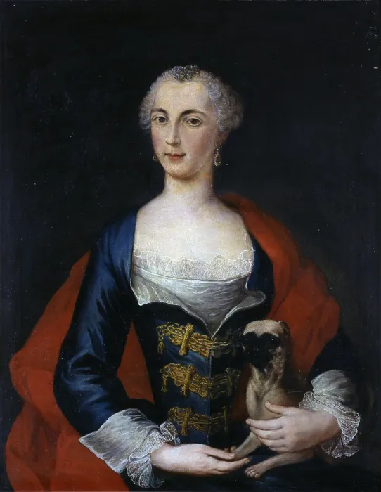 Framed Print : Portrait of Marianna Rufino di Diano, by unknown lombard artist, 1750, 18th century, oil on canvas - Italy, Lombardy, Milan, Castello Sforzesco, Civic Collection of Ancient Art