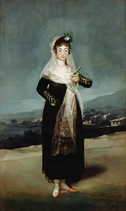 Framed Print : Portrait of the Marquesa de Santiago, by Francisco de Goya, 1804, Spanish painting, oil on canvas
