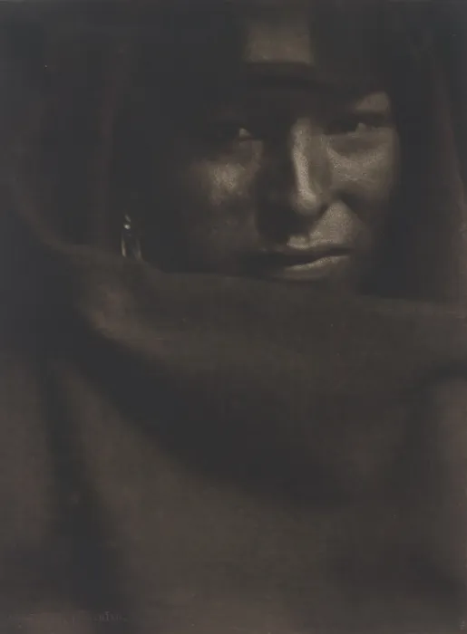Framed Print : Portrait of a Native American man, original title: The Red Man, photograph by Gertrude Kasebier, 1902