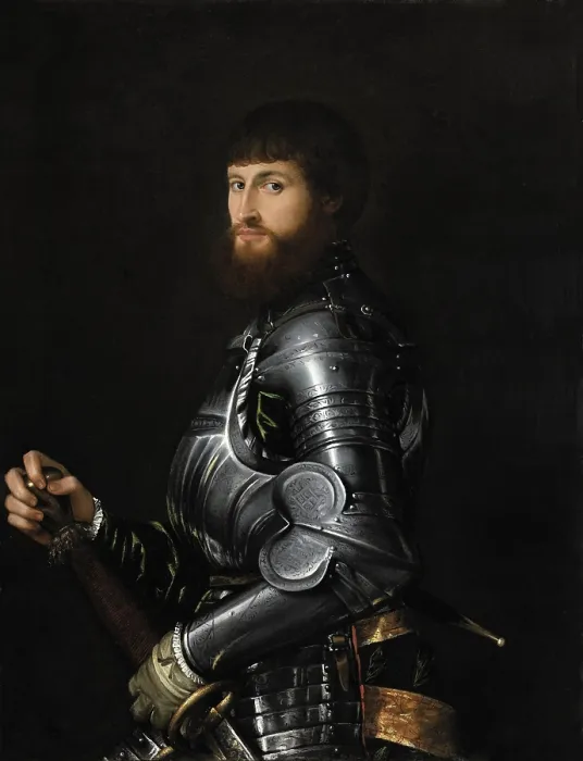 Framed Print : Portrait of a Nobleman in Armor, by Anonymous artist, c. 1540-60, Italian Renaissance painting, oil paint on canvas