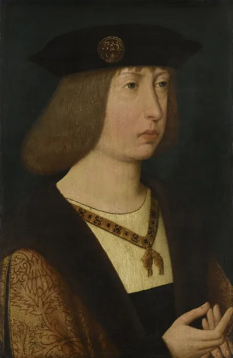 Framed Print : Portrait of Philip the Fair, Duke of Burgundy, by Anonymous artist, c. 1500, Netherlandish painting, oil on panel