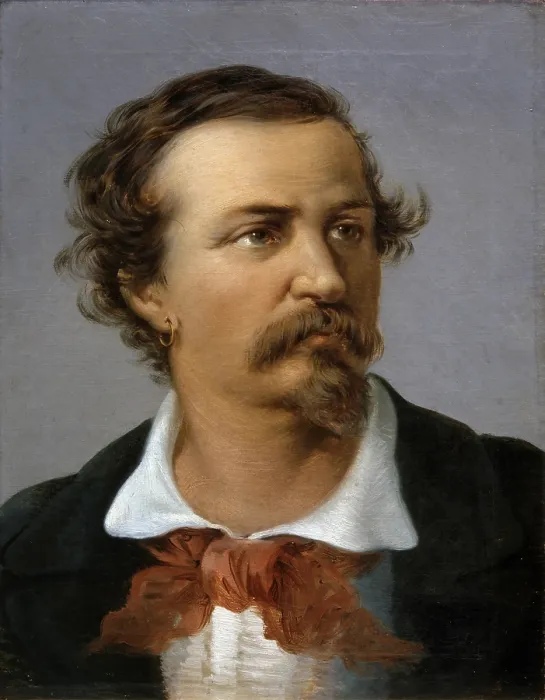 Framed Print : Portrait of the poet Angelo Brunetti also known as Ciceruacchio, by Unknown Artist, 1847 - 1849, 19th Century oil on canvas - Italy, Tuscany, Florence, Palazzo Pitti