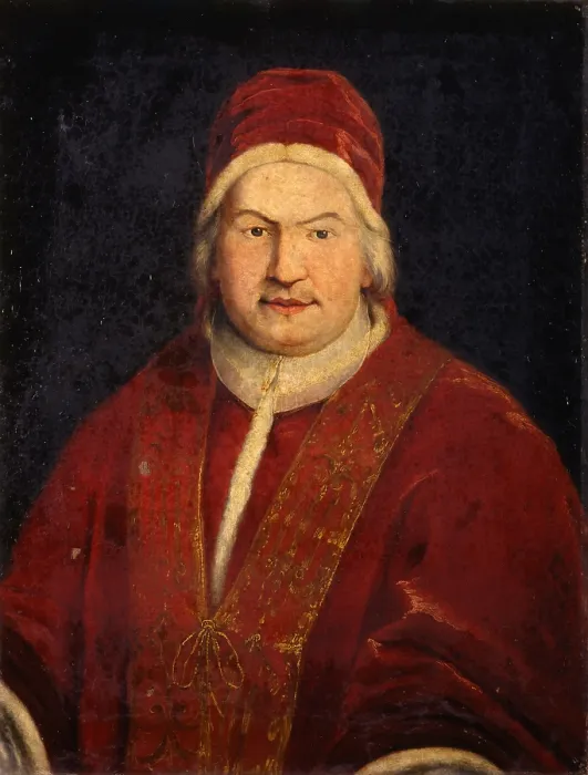 Framed Print : Portrait of Pope Clemente XIII, by Unknown Lombard Artist, 18th Century, oil on canvas - Italy, Lombardy, Milan, Castello Sforzesco, Civic Collection of Ancient Art