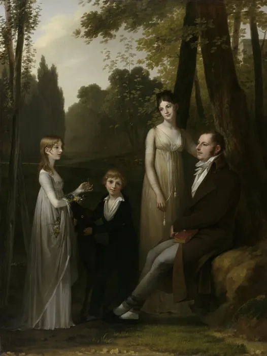 Framed Print : Portrait of Rutger Jan Schimmelpenninck and his Family, by Pierre Prud'hon, 1801-02, French painting, oil on canvas