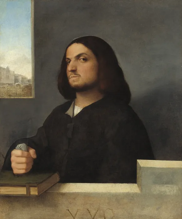 Framed Print : Portrait of a Venetian Gentleman, by Giovanni Cariani, 1485-90, Italian Renaissance painting, oil on canvas Framed Print : Portrait of a Venetian Gentleman, by Giovanni Cariani, 1485-90, Italian Renaissance painting, oil on canvas