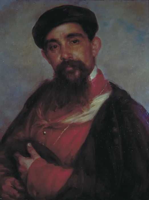 Framed Print : Portrait of Vittore Tasca (Ritratto di Vittore Tasca), by Giovanni Carnovali, 1862 - 1863, 19th Century, oil on canvas, 63 x 51 cm - Private collection. Whole artwork view