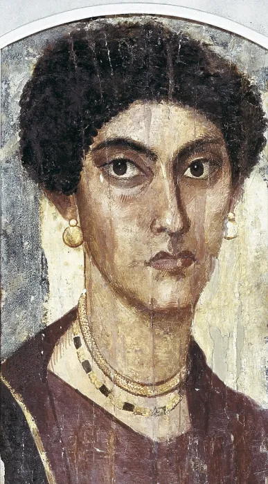 Framed Print : Portrait of woman. 4th c. Roman art. Late Empire. Painting. UNITED KINGDOM. London. The British Museum. Proc: EGYPT. Al-Fayum. AISA / Everett Collection (110215)**US SALES ONLY**