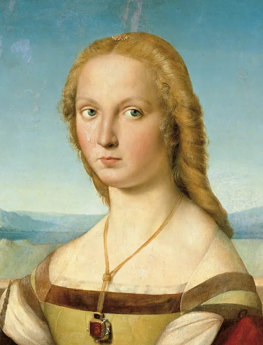 Framed Print : Portrait of a Young Woman (Lady with a Unicorn), by Raffaello Sanzio, 1505 - 1506, 16th Century, oil on panel transferred to canvas, cm 67, 7 x 53, 2 - Italy, Lazio, Rome Framed Print : Portrait of a Young Woman (Lady with a Unicorn), by Raffaello Sanzio, 1505 - 1506, 16th Century, oil on panel transferred to canvas, cm 67, 7 x 53, 2 - Italy, Lazio, Rome