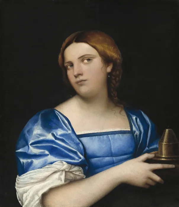 Framed Print : Portrait of a Young Woman as a Wise Virgin, by Sebastiano del Piombo, c. 1510, Italian painting, oil on panel Framed Print : Portrait of a Young Woman as a Wise Virgin, by Sebastiano del Piombo, c. 1510, Italian painting, oil on panel