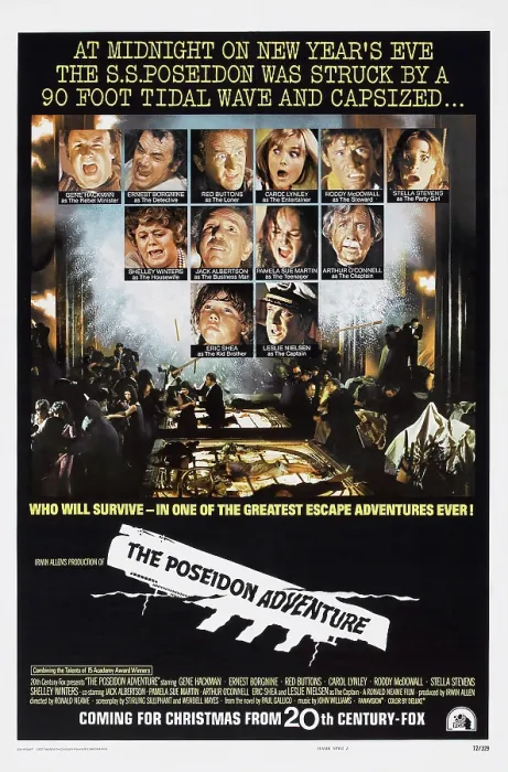 Framed Print : THE POSEIDON ADVENTURE, US poster art, top row: Gene Hackman, Ernest Borgnine, Red Buttons, Carol Lynley, Roddy McDowall, Stella Stevens; second row: Shelley Winters