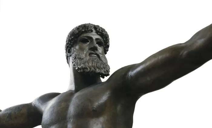 Framed Print : The Poseidon of Artemision. 460 BC. Classical Greek art. Sculpture on bronze. GREECE. Athens. National Museum of Archaeology. Proc: GREECE. EUBOEA Framed Print : The Poseidon of Artemision. 460 BC. Classical Greek art. Sculpture on bronze. GREECE. Athens. National Museum of Archaeology. Proc: GREECE. EUBOEA