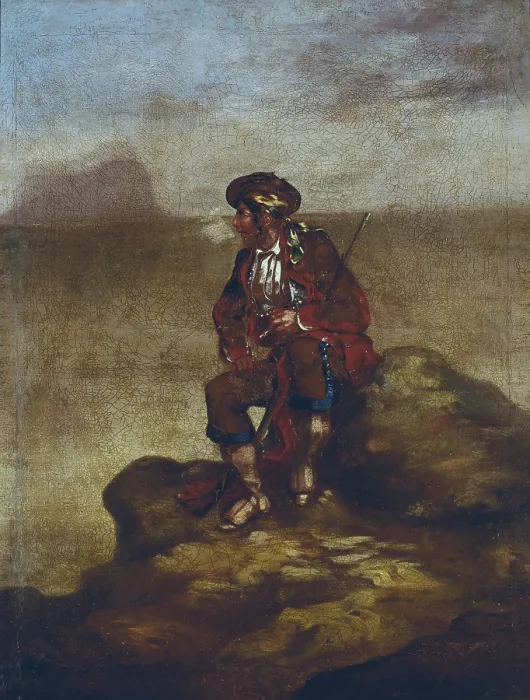 Framed Print : Possible representation of the bandit of Seville Diego Corrientes Mateos (1757-1781). Andalusian anonymous of 19th c. Romanticism. Painting. SPAIN. Sevilla