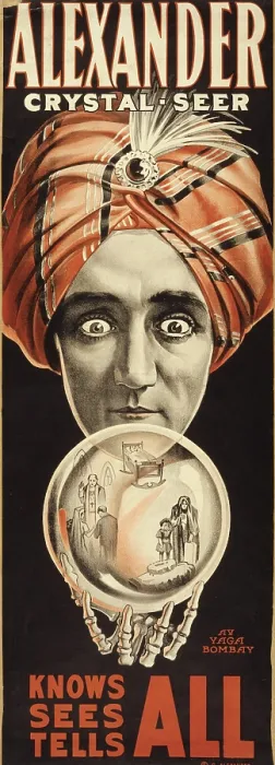 Framed Print : Poster for Alexander's magic act of mentalism and psychic reading claims the crystal seer knows, sees, tells all