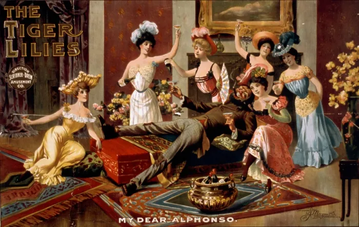 Framed Print : Poster for American Play, The Tiger Lilies, My Dear Alphonso, circa 1899