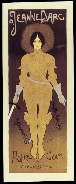 Framed Print : Poster of a clothes shop advertising the Joan of Arc's dress in Carcassone (1896); by Georges de Feure. Art Nouveau. Painting. Private Collection Framed Print : Poster of a clothes shop advertising the Joan of Arc's dress in Carcassone (1896); by Georges de Feure. Art Nouveau. Painting. Private Collection
