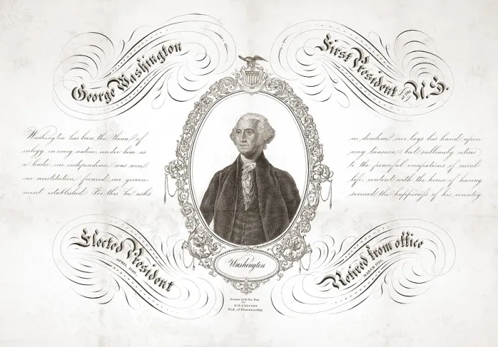 Framed Print : Poster Commemorating George Washington's presidency Framed Print : Poster Commemorating George Washington's presidency