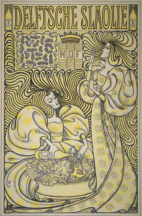 Framed Print : Poster for Delft Salad Oil, by Jan Toorop, 1894, Dutch print, ink on paper Framed Print : Poster for Delft Salad Oil, by Jan Toorop, 1894, Dutch print, ink on paper