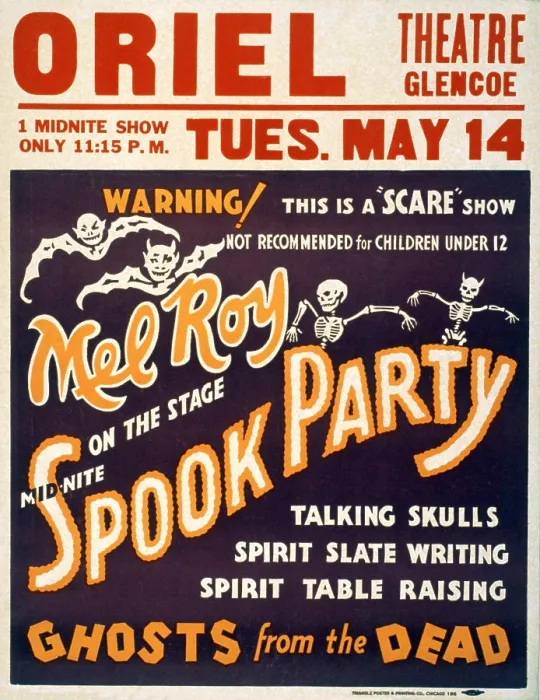 Framed Print : Poster for horror / spook show, with Mel Roy, May 14, 1935 Framed Print : Poster for horror / spook show, with Mel Roy, May 14, 1935