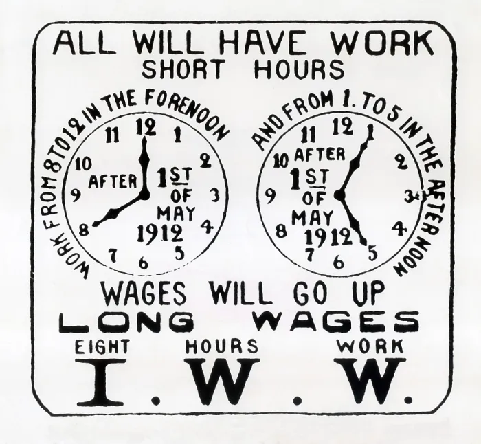 Framed Print : Poster promoting the I.W.W. campaign for the eight hour work day. 1912 Framed Print : Poster promoting the I.W.W. campaign for the eight hour work day. 1912