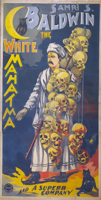 Framed Print : Poster for stage and magic show, for Samri S. Baldwin, The White Mahatma and a Superb Company by Calhoun Print, Hartford, Connecticut, circa 1870