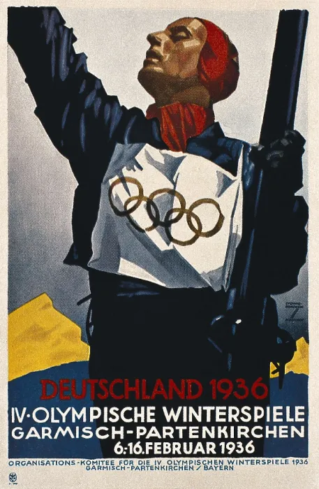 Framed Print : Poster of the Winter Olympic Games (1936), held in Garmisch-Partenkirchen (Germany). AISA / Everett Collection**US SALES ONLY** Framed Print : Poster of the Winter Olympic Games (1936), held in Garmisch-Partenkirchen (Germany). AISA / Everett Collection**US SALES ONLY**