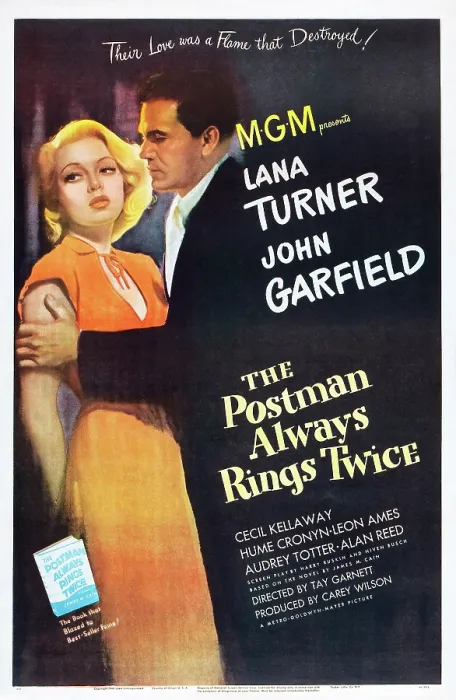 Framed Print : POSTMAN ALWAYS RINGS TWICE, THE, Lana Turner, John Garfield, 1946, poster art