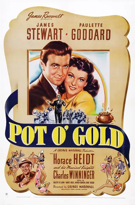 Framed Print : POT O'GOLD, US poster art, top from left: James Stewart, Paulette Godard; bottom left: Charles Winninger, 1941 Framed Print : POT O'GOLD, US poster art, top from left: James Stewart, Paulette Godard; bottom left: Charles Winninger, 1941