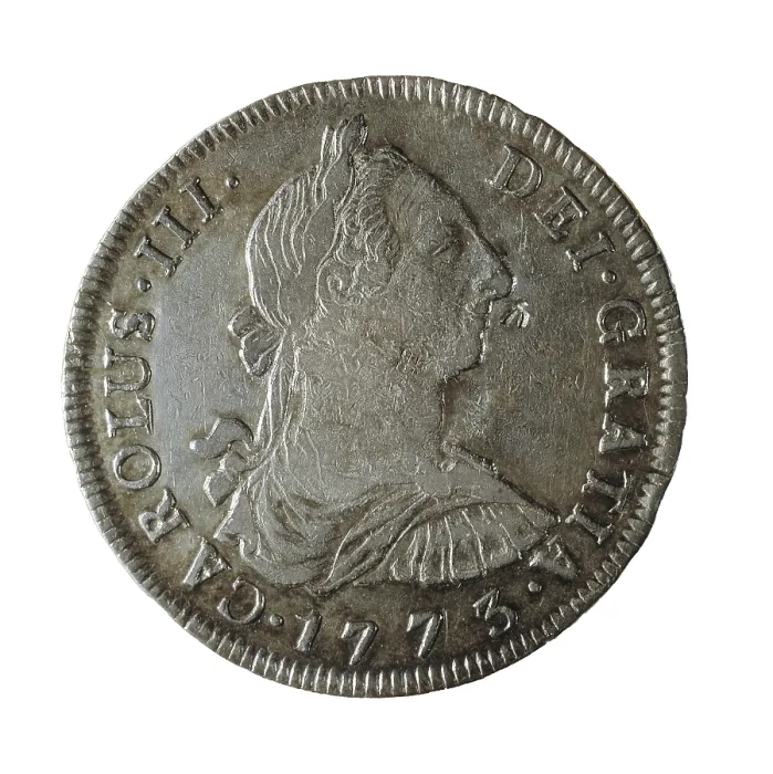 Framed Print : Potosi with the image of Charles III. Coin minted in Peru. Coin. SPAIN. Barcelona. National Art Museum of Catalonia. - P