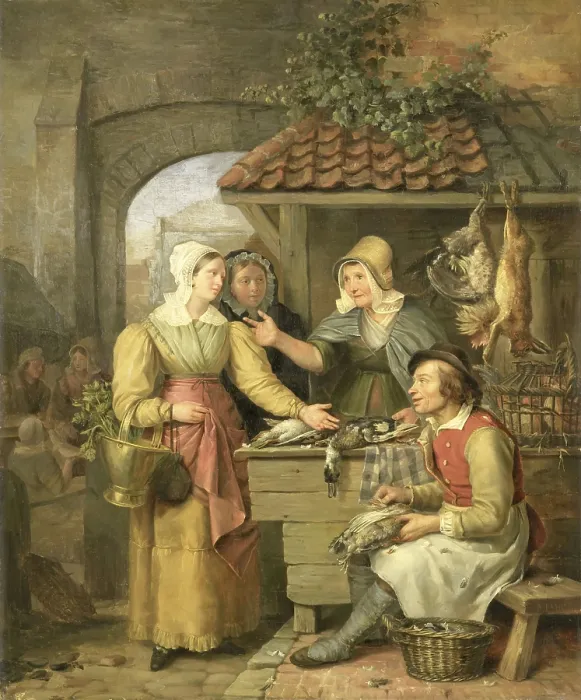 Framed Print : The Poultry Stall, by Willem Jodocus Mattheus Engelberts, c. 1830, Belgian painting, oil on panel Framed Print : The Poultry Stall, by Willem Jodocus Mattheus Engelberts, c. 1830, Belgian painting, oil on panel