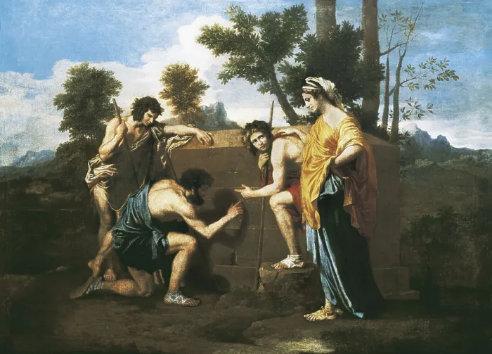 Framed Print : POUSSIN, Nicolas (1594-1665). Arcadian Shepherds (Et in Arcadia ego). mid. 17th c. Classicism. Oil on canvas. FRANCE. Paris. Louvre Museum