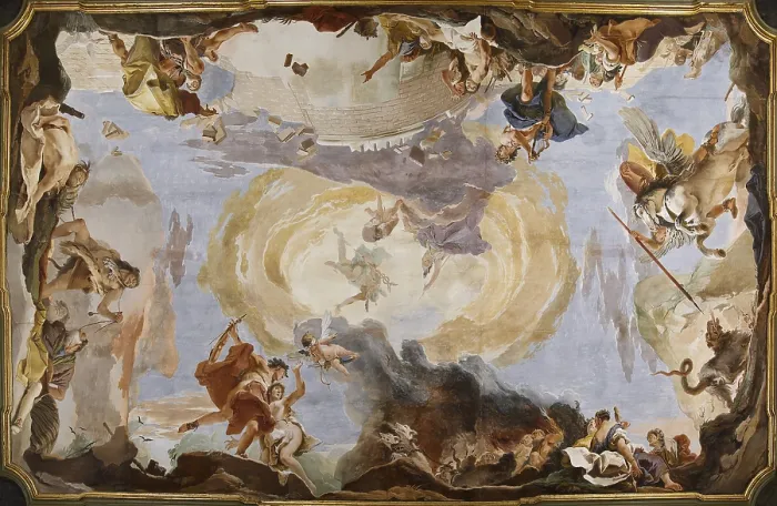 Framed Print : The Power of Eloquence, by Giambattista Tiepolo, 1724 - 1725, 18th Century, fresco, - Italy, Veneto, Venice, Palazzo Sandi. All Framed Print : The Power of Eloquence, by Giambattista Tiepolo, 1724 - 1725, 18th Century, fresco, - Italy, Veneto, Venice, Palazzo Sandi. All