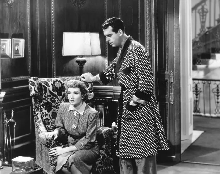 Framed Print : PRACTICALLY YOURS, from left: Claudette Colbert, Fred MacMurray, 1944