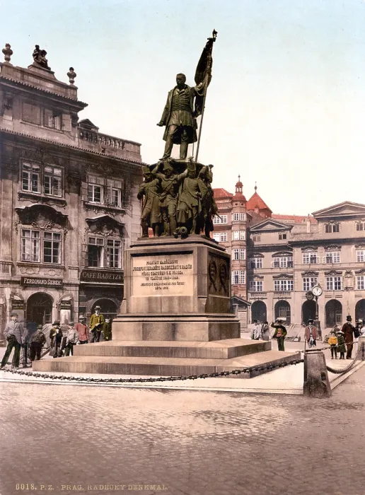 Framed Print : Prague, Joseph Radetzky Memorial, Bohemia, Austro-Hungary, photochrom, circa 1900