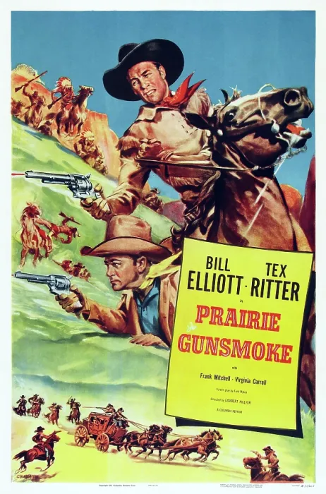 Framed Print : PRAIRIE GUNSMOKE, US poster art, from left: Tex Ritter, Bill Elliott, 1942 Framed Print : PRAIRIE GUNSMOKE, US poster art, from left: Tex Ritter, Bill Elliott, 1942