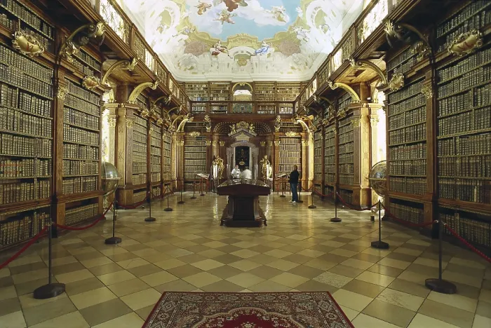 Framed Print : PRANDTAUER, Jakob (1660-1726). Melk Abbey. 1702-1736. AUSTRIA. Melk. Melk Abbey. Library. Baroque art. AISA / Everett Collection**US SALES ONLY**