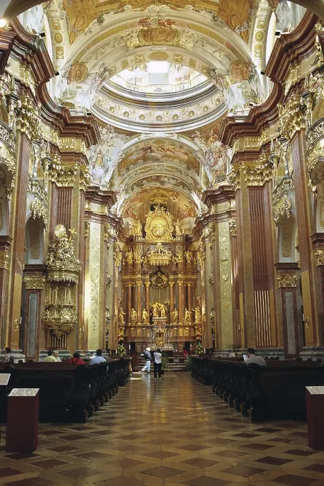 Framed Print : PRANDTAUER, Jakob (1660-1726). Melk Abbey. 1702-1736. AUSTRIA. Melk. Melk Abbey. Abbey church. Baroque art. AISA / Everett Collection**US SALES ONLY**