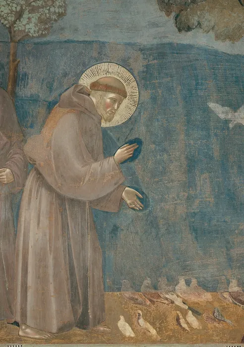 Framed Print : The Preaching to the Birds, by Giotto, 1297 - 1300, 13th Century, fresco, cm 270 x 230 - Italy, Umbria, Perugia, Assisi, Upper Basilica of San Francesco, nave. Detail Framed Print : The Preaching to the Birds, by Giotto, 1297 - 1300, 13th Century, fresco, cm 270 x 230 - Italy, Umbria, Perugia, Assisi, Upper Basilica of San Francesco, nave. Detail