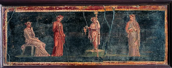Framed Print : Preadella, by unknown artist, 45-79, 1st Century A.D. ripped fresco, 19 x 52 cm - Italy, Campania, Naples, National Archaeological Museum, Room LXVIII, inv. 9267 Framed Print : Preadella, by unknown artist, 45-79, 1st Century A.D. ripped fresco, 19 x 52 cm - Italy, Campania, Naples, National Archaeological Museum, Room LXVIII, inv. 9267