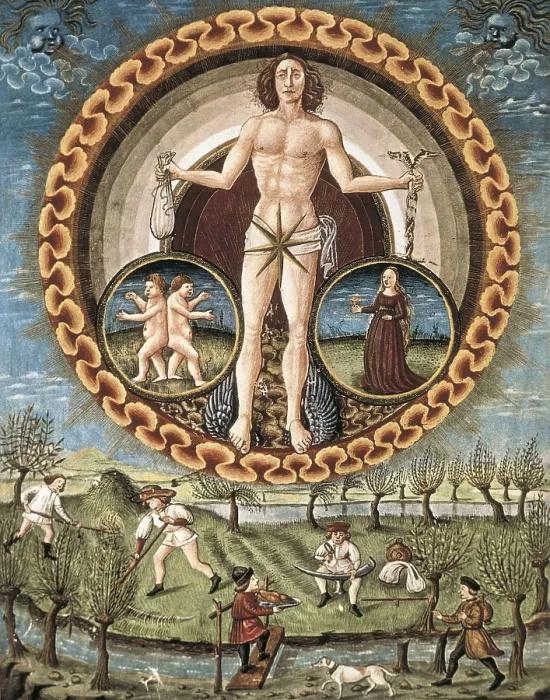 Framed Print : DE PREDIS, Cristoforo (1440-1486). De Sphaera. ca. 1470. Mercury. Renaissance art. Quattrocento. Miniature Painting. ITALY. Modena. Estense Library
