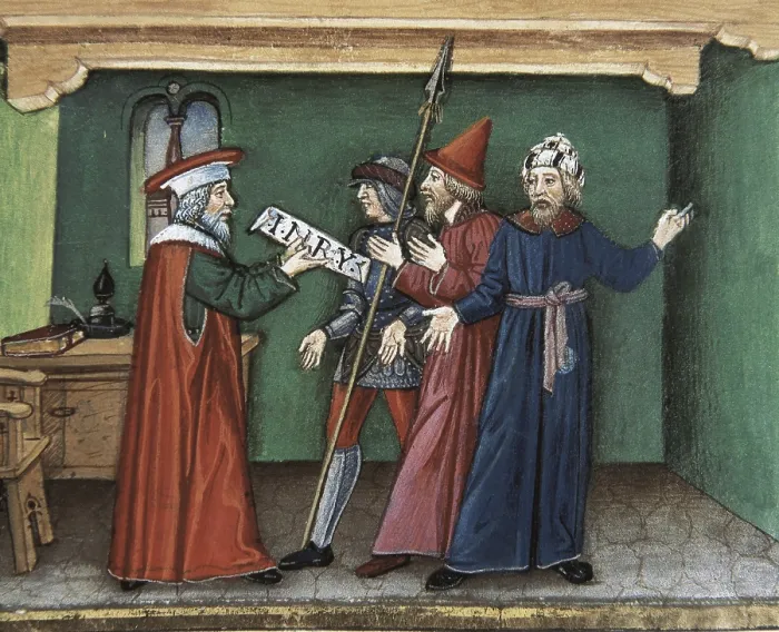 Framed Print : DE PREDIS, Cristoforo (1440-1486). Stories of Saint Joachim, Saint Anne, Virgin Mary, Jesus, the Baptist and the End of the World. 1476