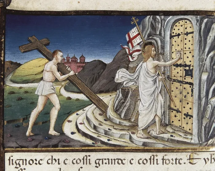 Framed Print : DE PREDIS, Cristoforo (1440-1486). Stories of Saint Joachim, Saint Anne, Virgin Mary, Jesus, the Baptist and the End of the World. 1476