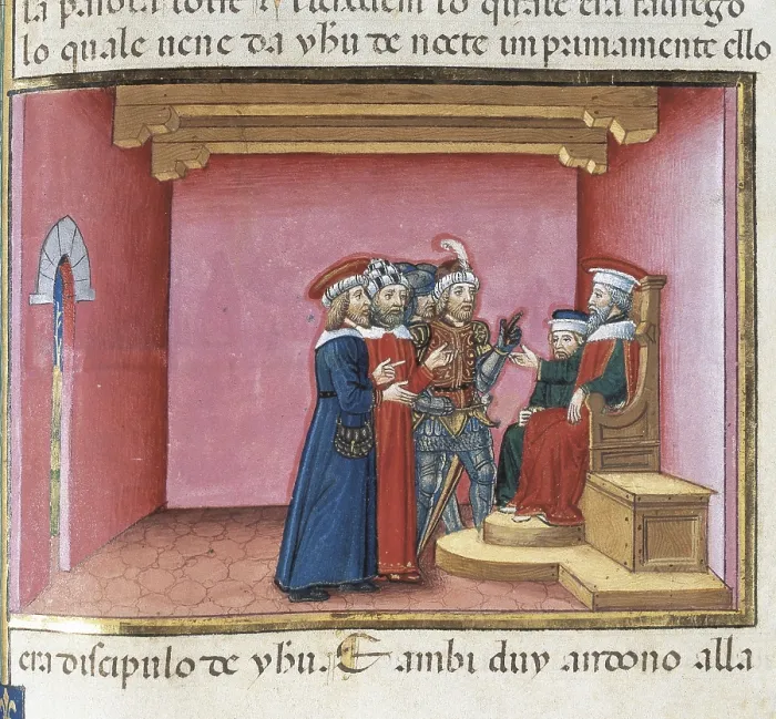 Framed Print : DE PREDIS, Cristoforo (1440-1486). Stories of Saint Joachim, Saint Anne, Virgin Mary, Jesus, the Baptist and the End of the World. 1476
