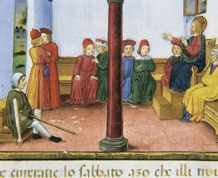 Framed Print : DE PREDIS, Cristoforo (1440-1486). Stories of Saint Joachim, Saint Anne, Virgin Mary, Jesus, the Baptist and the End of the World. 1476