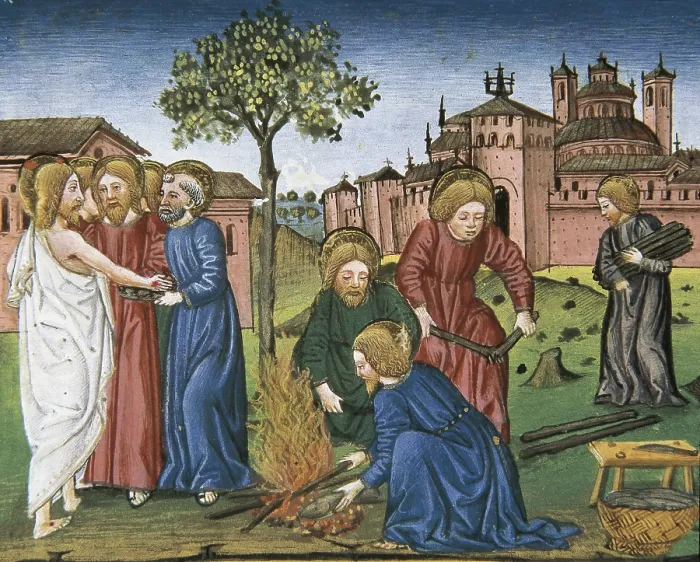 Framed Print : DE PREDIS, Cristoforo (1440-1486). Stories of Saint Joachim, Saint Anne, Virgin Mary, Jesus, the Baptist and the End of the World. 1476